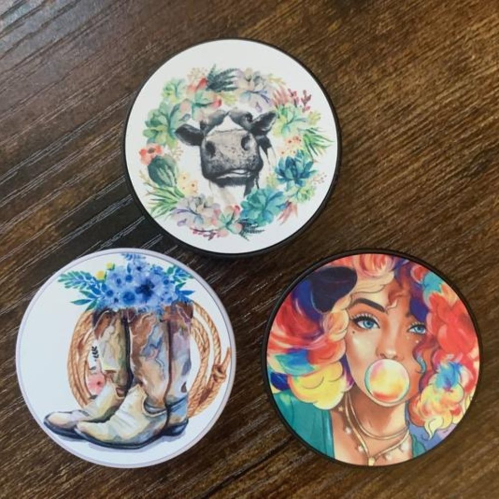 Customizable Round Collapsible Phone Grip